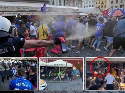 Fan Chelsea vs Betis hỗn chiến trước trận chung kết Conference League