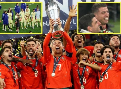 Ronaldo khóc nức nở khi Bồ Đào Nha vô địch Nations League