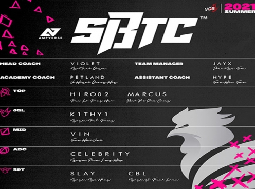 SBTC Esports công bố đội chính thức tham gia giải đấu VCS hè 2021