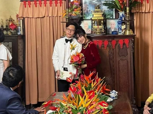Rò rỉ những hình ảnh đầu tiên về đám cưới của streamer Bomman và MC Minh Nghi