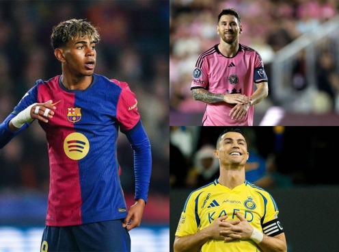 Lamine Yamal vượt mặt Ronaldo và Messi