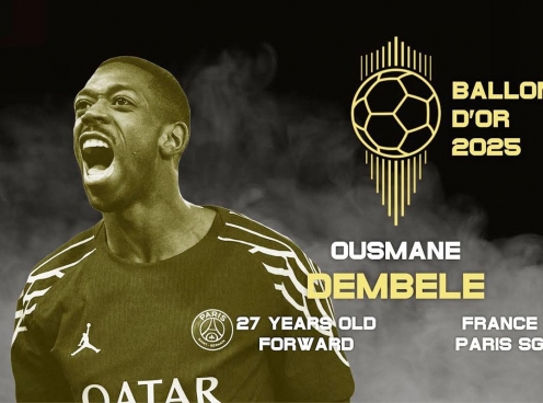 Dembele tiến thêm một bước tới Quả bóng Vàng 2025