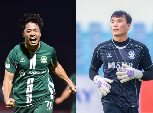 Công Phượng đấu thủ môn Bùi Tiến Dũng ở trận play-off