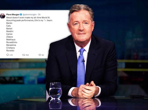 Piers Morgan gạt phăng Messi trong đội hình cầu thủ vĩ đại nhất mọi thời đại