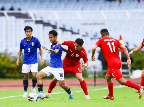 Thua trước 2 bàn, Campuchia vẫn có điểm số đầu tiên tại Vòng loại Asian Cup 2023