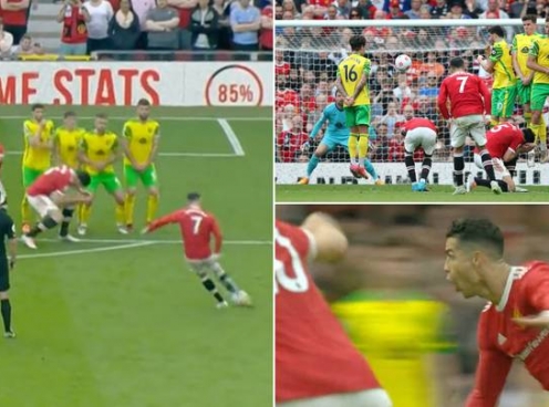 Hành động 'đốn tim' NHM của Ronaldo sau cú hat-trick vào lưới Norwich