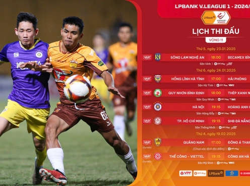 Vòng 11 V-League 2024/25: Kịch tính đua top đầu lẫn trụ hạng