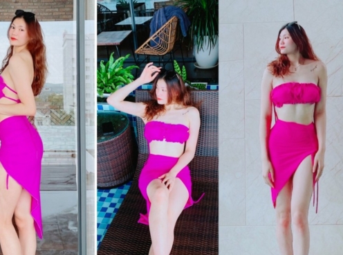 Hot girl bóng chuyền Việt Nam 'khoe dáng' chuẩn người mẫu khi diện áo tắm