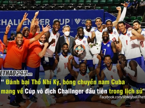 Bóng chuyền nam Cuba 'lần đầu vô địch' Challenger Men's Cup