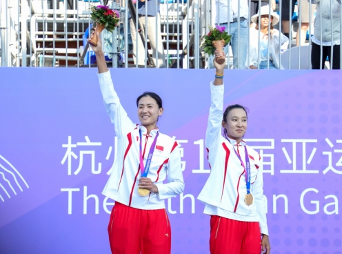 Trao thưởng môn bóng chuyền bãi biển nữ ASIAD 19: Trung Quốc vô địch