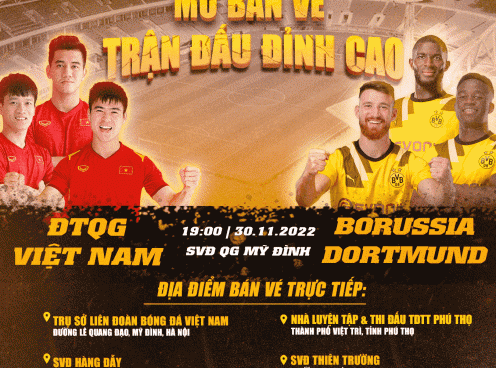 Mở 4 quầy bán vé trực tiếp trận tuyển Việt Nam đấu Dortmund