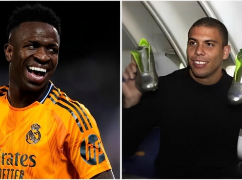 Vinicius nhận món quà tinh thần từ Ronaldo 'béo'