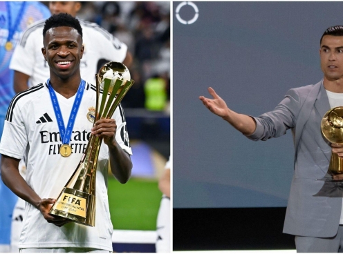 Vinicius khôn khéo đáp trả lời khen của Ronaldo