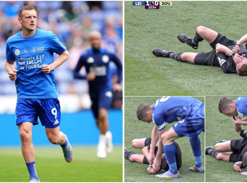 Jamie Vardy vừa đá bóng, vừa làm trọng tài
