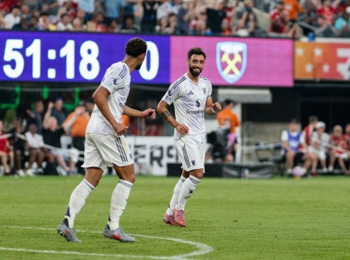 Bruno lập cú đúp, MU thắng chật vật West Ham