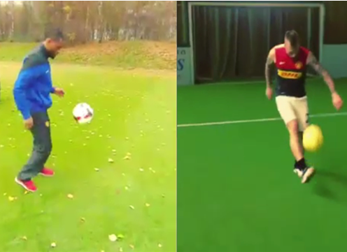 Video bóng đá: Evra và Buttner so kĩ thuật cá nhân điêu luyện
