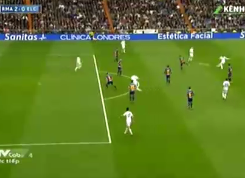 Video bóng đá: Bale nã đại bác từ ngoài vòng cấm tung lưới Elche