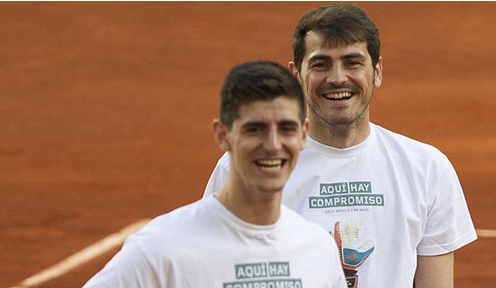Casillas so tài Courtois trên sân quần vợt