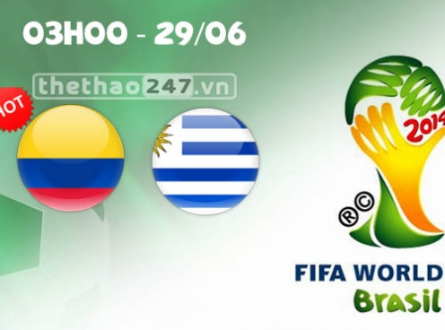 Colombia vs Uruguay 03h00 ngày 29/6