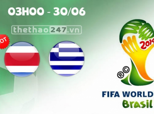 Costa Rica vs Hy Lạp 03h00 ngày 30/6