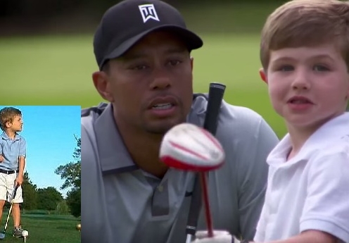VIDEO: Cảm động ''golf thủ'' 3 tuổi cụt tay vui mừng khi gặp Tiger Woods
