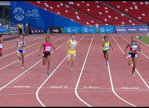 Video SEA Games 28: Vòng loại chạy 200m nữ - Nguyễn Thị Oanh