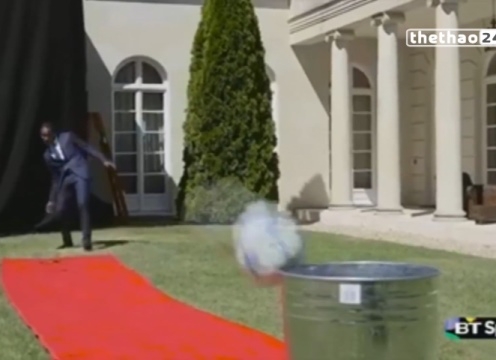 VIDEO: Các ngôi sao bóng đá thi tài sút bóng vào thùng rác