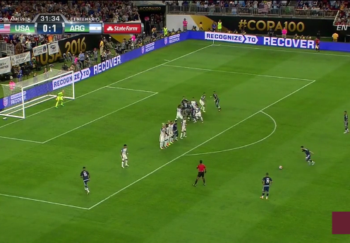 VIDEO: Messi sút phạt đẳng cấp vào lưới tuyển Mỹ