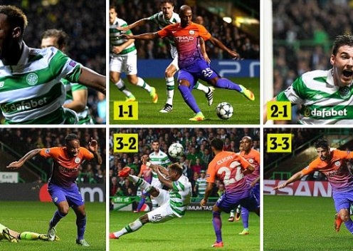 Video bàn thắng: Celtic 3-3 Man City (Bảng C - Champions League)