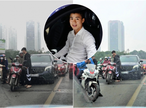 Duy Mạnh cầm lái Mercedes-Benz va chạm với Honda SH ở Hà Nội