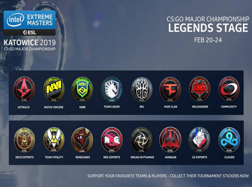CS:GO: Danh sách 16 đội tuyển tham dự Legend Stage IEM Katowice 2019