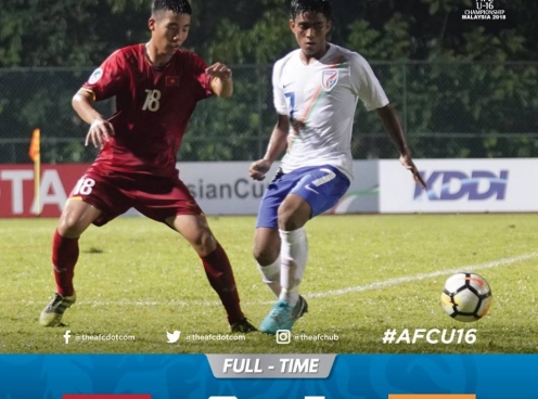 VIDEO bàn thắng: U16 Việt Nam 0-1 U16 Ấn Độ (VCK U16 châu Á)