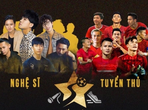 Các nghệ sĩ và tuyển thủ cống hiến hết mình trong trận đấu Tiếp Lửa Yêu Thương