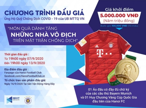 Áo đấu của Bayern Munich và HCV Cúp Quốc gia 2019 được đấu giá lên tới 100 triệu