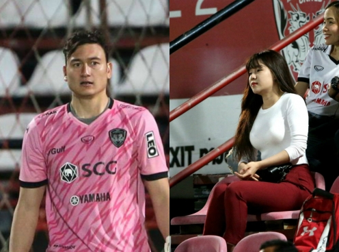 Bạn gái Văn Lâm xuất hiện trong trận đấu của Muangthong Utd