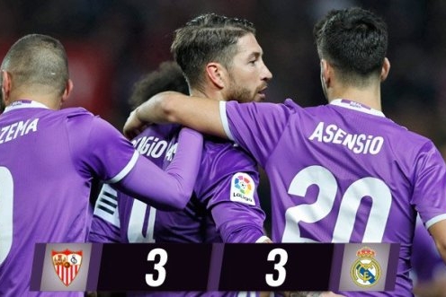 Highlights: Sevilla 3-3 Real Madrid (Cup nhà Vua TBN)