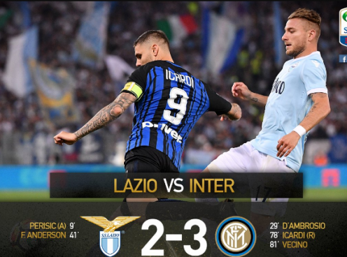 Highlights: Lazio 2-3 Inter (Vòng 38 Serie A)