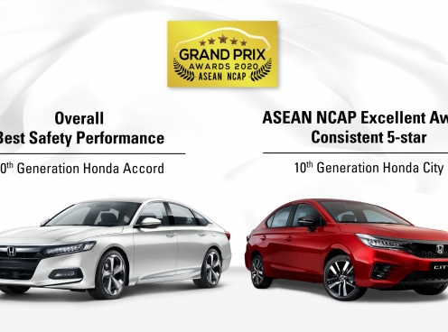Honda City và Accord 'ẵm' loạt giải thưởng của ASEAN NCAP