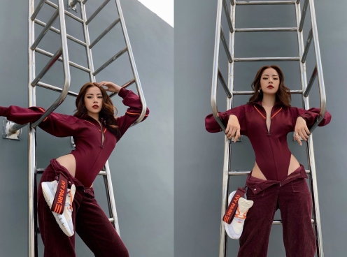 Chi Pu khoe eo 'con kiến' với BST Ivy Park x Adidas