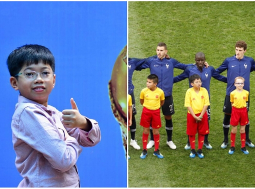 Cậu bé Việt Nam được Kante dắt tay trong trận chung kết WC