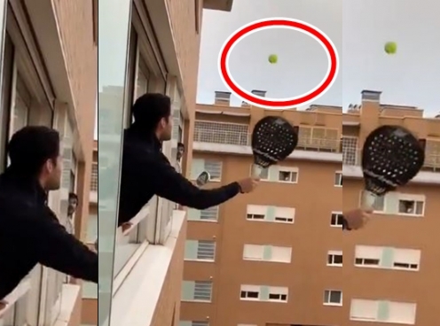 HÀI HƯỚC: Đánh tennis qua cửa sổ vì bị cách ly và cái kết