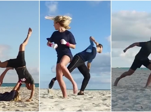 VIDEO: Vợ chồng dùng võ đánh nhau như phim hành động
