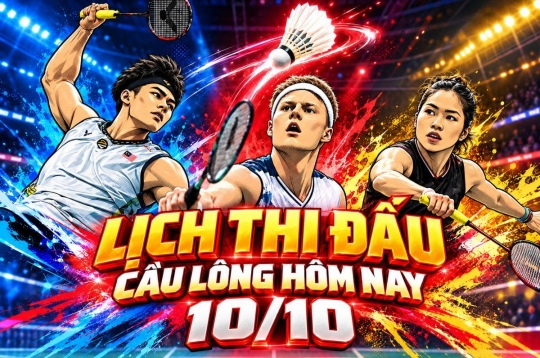 Lịch thi đấu cầu lông hôm nay 10/10: Thần búa đấu danh hài, xem trước đối thủ Nguyễn Thuỳ Linh