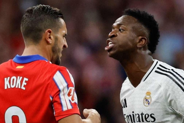 Vinicius khẩu chiến với Koke trong trận derby thành Madrid