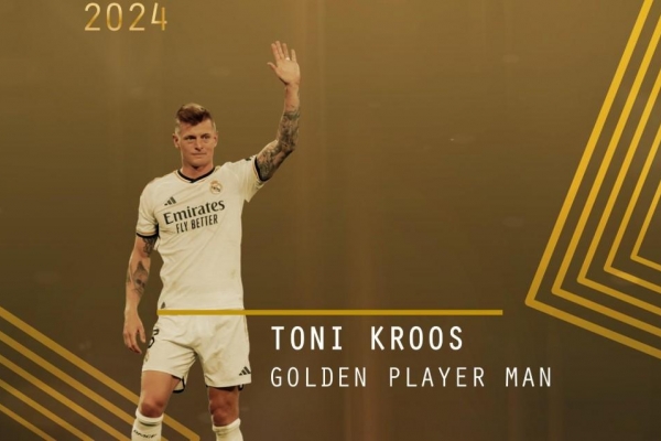 Vượt Rodri và Vinicius, Toni Kroos đoạt giải Cầu thủ nam xuất sắc nhất 2024