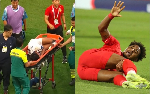 Gãy chân giống Xuân Son, đội trưởng U22 Lào vẫn bị nhận thẻ đỏ