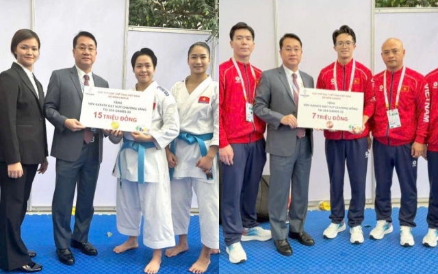 Karate Việt Nam nhận thưởng nóng sau chiến thắng ấn tượng