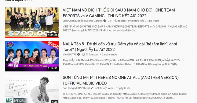 Nhờ VGM vô địch, trận Chung kết AIC 2022 đạt top 1 trending Youtube