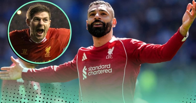 Salah san bằng kỷ lục của Steven Gerrard tại Liverpool