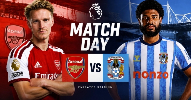 Dự đoán tỷ số Arsenal vs Coventry, 2h00 ngày 22/8: Pháo thủ thị uy